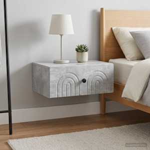 Nástěnný noční stolek 2 pcs Betonově šedá 49 x 34,5 x 20 cm - obrázek 4