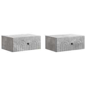 Nástěnný noční stolek 2 pcs Betonově šedá 49 x 34,5 x 20 cm - obrázek 2