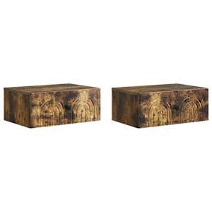 Nástěnný noční stolek 2 pcs Kouřový dub 49 x 34,5 x 20 cm - obrázek 2