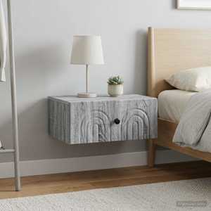 Nástěnný noční stolek 2 pcs Šedá sonoma 49 x 34,5 x 20 cm - obrázek 4