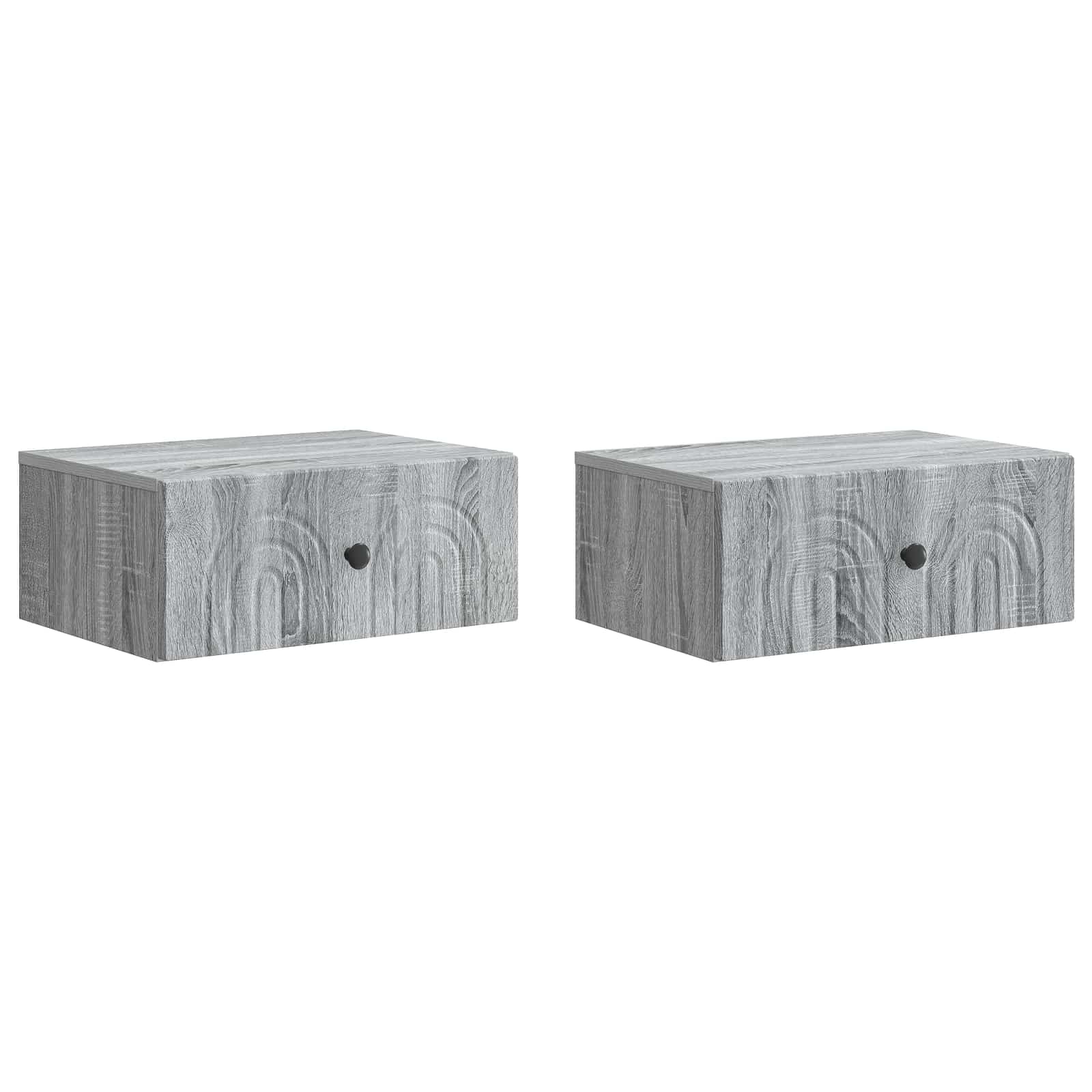 vidaXL Dulap de noapte suspendat 2 pcs Sonoma gri 49 x 34,5 x 20 cm