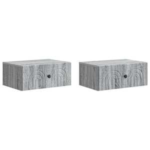 Nástěnný noční stolek 2 pcs Šedá sonoma 49 x 34,5 x 20 cm - obrázek 2