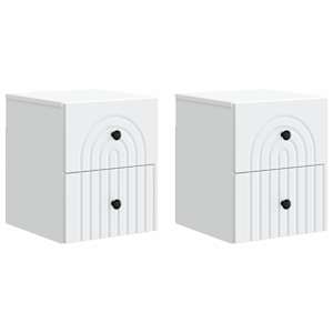 Nástěnný noční stolek se zásuvkou 2 pcs Bílá 33 x 34,5 x 40 cm - obrázek 2