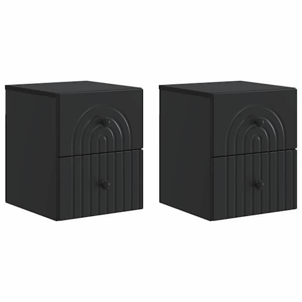 vidaXL Seinale kinnitatav &ouml;&ouml;tis 2 tk Must 33 x 34,5 x 40 cm Tehispuit