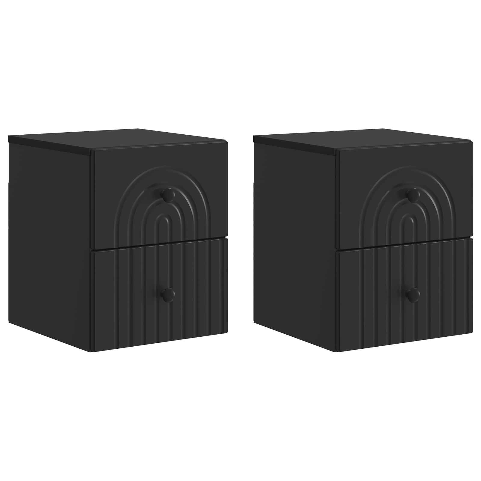 vidaXL Dulap de noapte suspendat 2 pcs Negru 33 x 34,5 x 40 cm