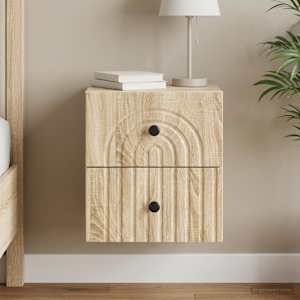 Stenski nočni omarici s predalom Sonoma hrast 33 x 34,5 x 40 cm