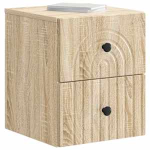 Nástěnný noční stolek 2 pcs Dub sonoma 33 x 34,5 x 40 cm - obrázek 3