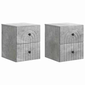 Nástěnný noční stolek 2 pcs Betonově šedá 33 x 34,5 x 40 cm - obrázek 2