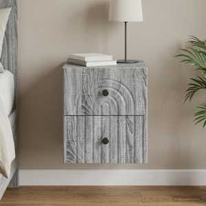 Stenski nočni omarici s predalom Siva Sonoma 33 x 34,5 x 40 cm