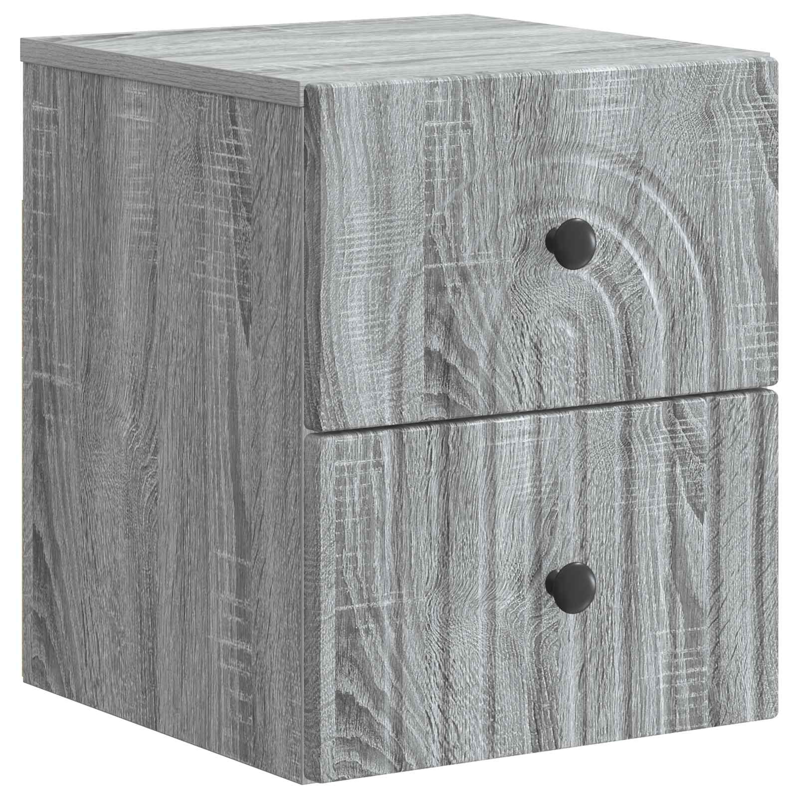 vidaXL Dulap de noapte suspendat Sonoma gri 33 x 34,5 x 40 cm