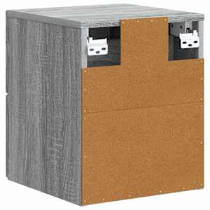 Nástěnný noční stolek 2 pcs Šedá sonoma 33 x 34,5 x 40 cm - obrázek 8