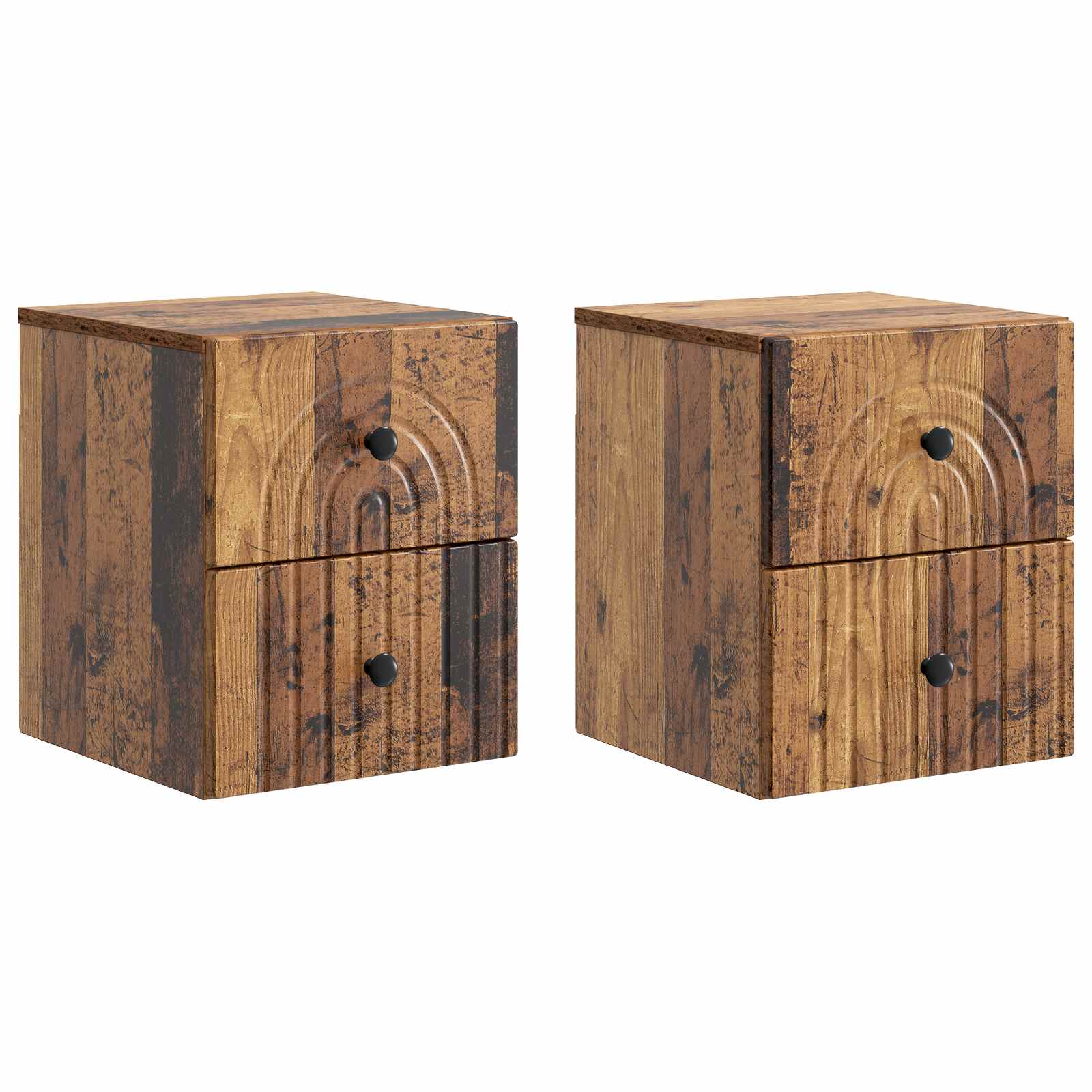 vidaXL Dulap de noapte suspendat 2 pcs Lemn vechi 33 x 34,5 x 40 cm