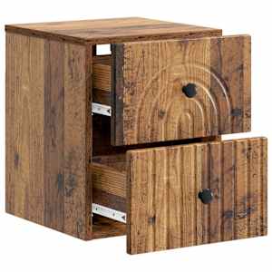 Nástěnný noční stolek 2 pcs Staré dřevo 33 x 34,5 x 40 cm - obrázek 6