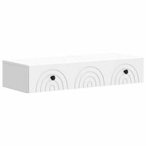 Stenska stranska miza Bela 87,5 x 34,5 x 17 cm Inženirski les