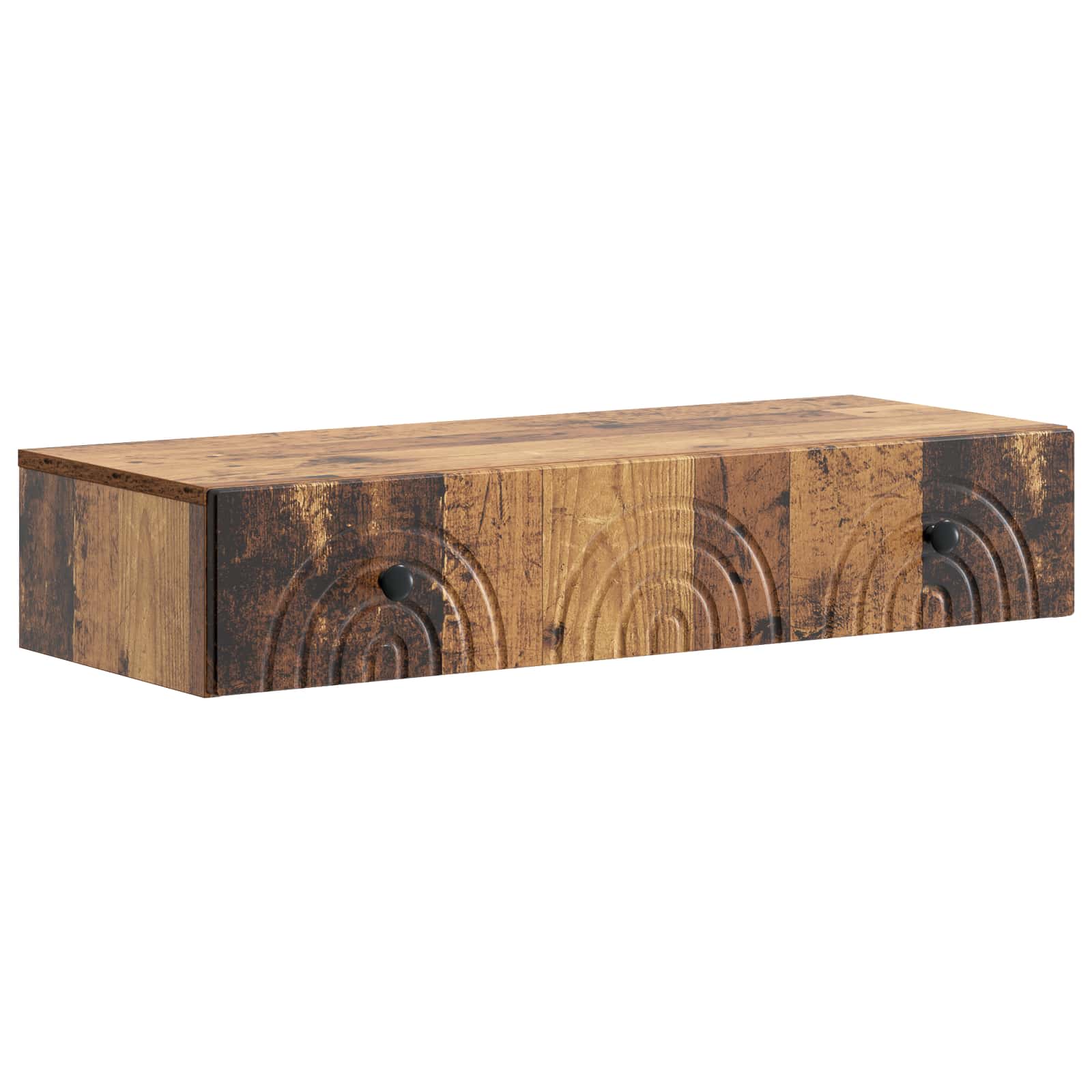 vidaXL Masă laterală montată pe perete Lemn vechi 87,5 x 34,5 x 17 cm