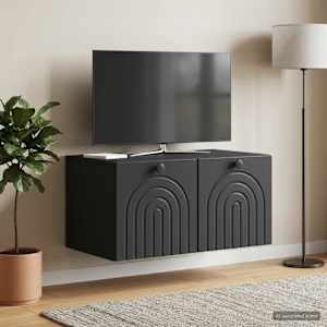 Nástěnná TV skříň Černá 59,5 x 41 x 30 cm Kompozitní dřevo - obrázek 4