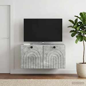 Nástěnná TV skříň Nástěnný Betonově šedá 59,5 x 41 x 30 cm - obrázek 1