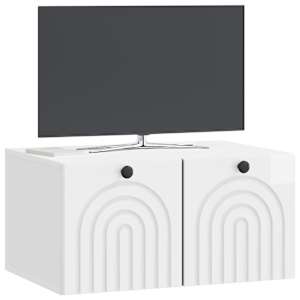 Nástěnná TV skříň Bílá s vysokým leskem 59,5 x 41 x 30 cm - obrázek 3