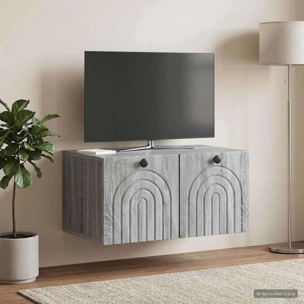 Seinälle asennettava TV-kaappi Harmaa sonoma 59,5 x 41 x 30 cm