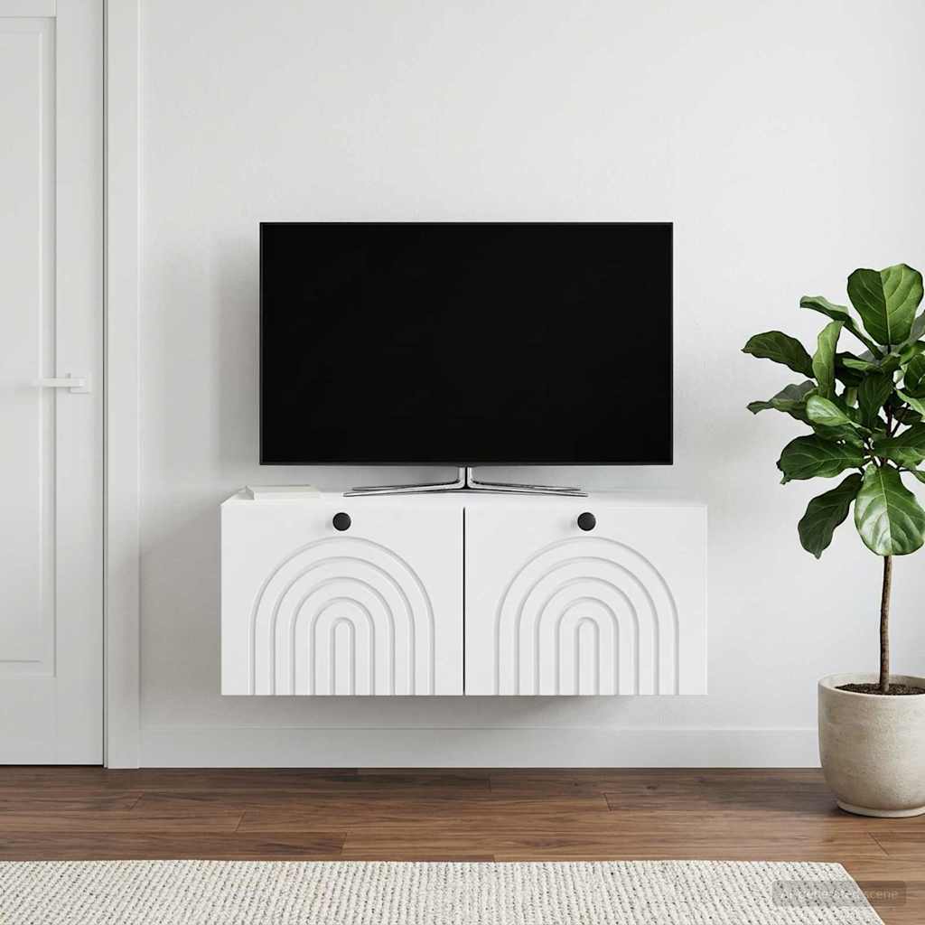 vidaXL Væghængt TV-skab Hvid 78,5 x 41 x 30 cm Konstrueret træ