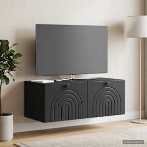 Nástěnná TV skříň Černá 78,5 x 41 x 30 cm Kompozitní dřevo - obrázek 1