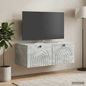 Nástěnná TV skříň Nástěnný Betonově šedá 78,5 x 41 x 30 cm - obrázek 4