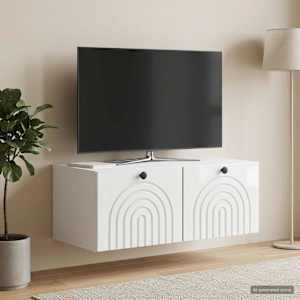 Nástěnná TV skříň Bílá s vysokým leskem 78,5 x 41 x 30 cm - obrázek 4