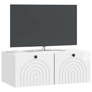 Nástěnná TV skříň Bílá s vysokým leskem 78,5 x 41 x 30 cm - obrázek 3