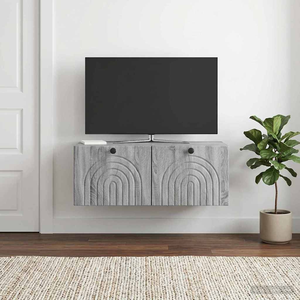 Seinälle asennettava TV-kaappi Harmaa sonoma 78,5 x 41 x 30 cm