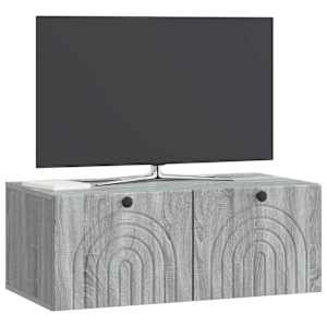 Nástěnná TV skříň Nástěnný Šedá sonoma 78,5 x 41 x 30 cm - obrázek 3