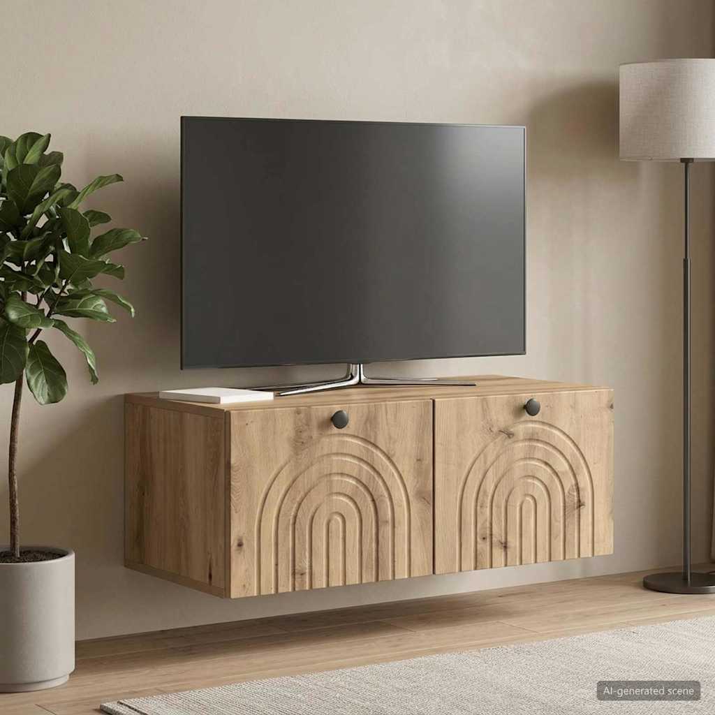 vidaXL Oglindă TV montată pe perete Stejar Artizanal 78,5 x 41 x 30 cm