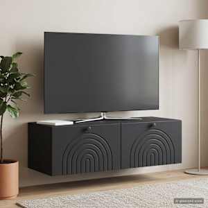 Nástěnná TV skříň Černá 99 x 41 x 30 cm Kompozitní dřevo - obrázek 4