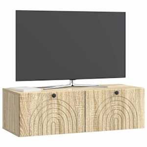 Nástěnná TV skříň Dub sonoma 98 x 41 x 30 cm Kompozitní dřevo - obrázek 3