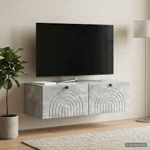 Nástěnná TV skříň Nástěnný Betonově šedá 99 x 41 x 30 cm - obrázek 4