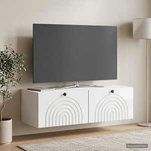 Nástěnná TV skříň Bílá s vysokým leskem 98 x 41 x 30 cm - obrázek 4