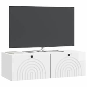 Nástěnná TV skříň Bílá s vysokým leskem 98 x 41 x 30 cm - obrázek 3