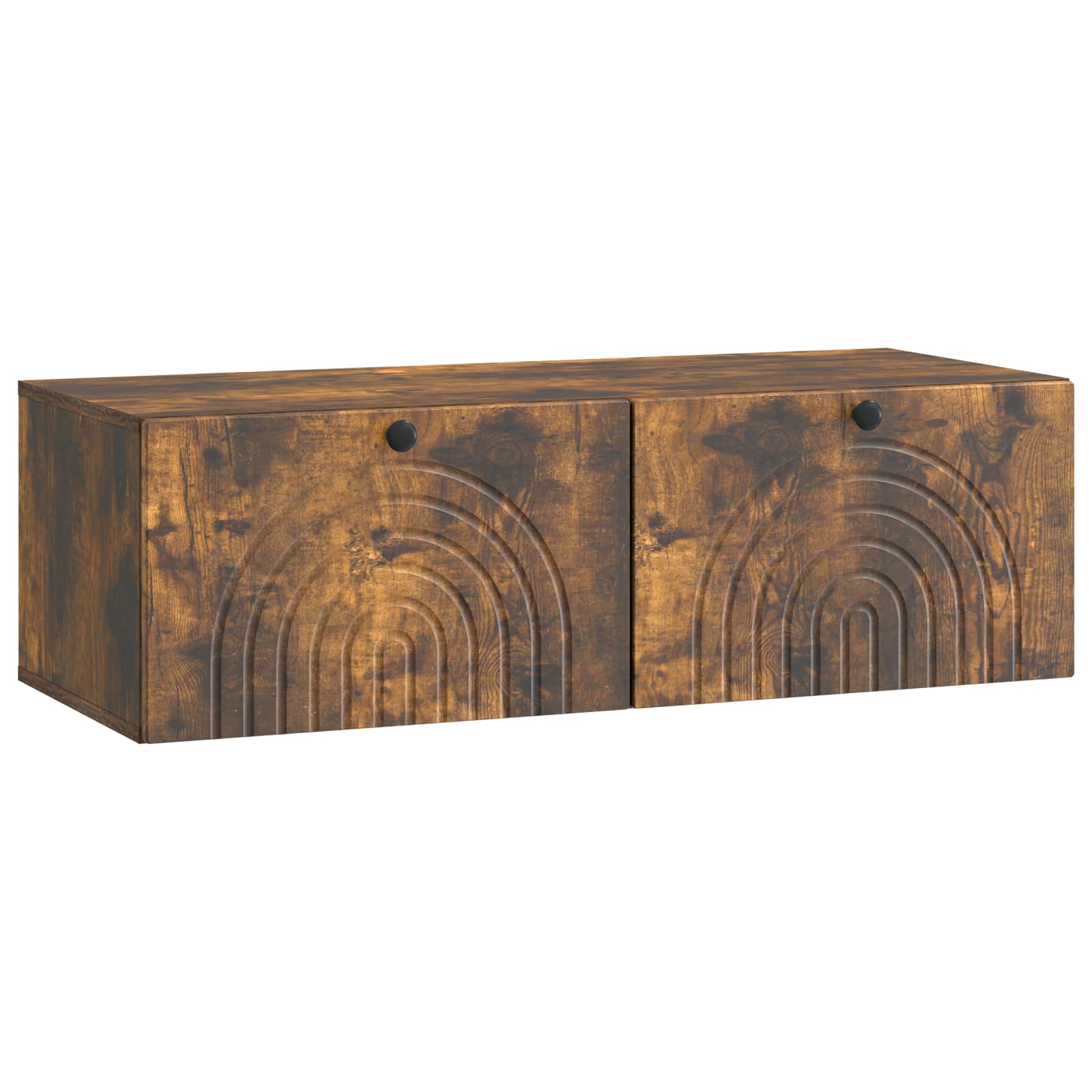 vidaXL Oglindă TV montată pe perete Stejar fumuriu 99 x 41 x 30 cm