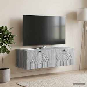 Nástěnná TV skříň Šedá sonoma 99 x 41 x 30 cm Kompozitní dřevo - obrázek 1
