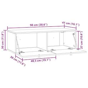 Nástěnná TV skříň Staré dřevo 99 x 41 x 30 cm Kompozitní dřevo - obrázek 10