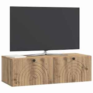Nástěnná TV skříň 99 x 41 x 30 cm Dub artisan Kompozitní dřevo - obrázek 3