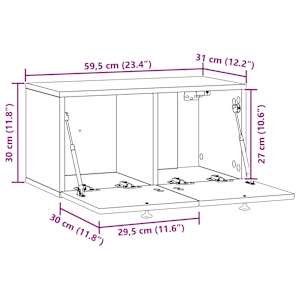 Nástěnná TV skříň Bílá 59,5 x 31 x 30 cm Kompozitní dřevo - obrázek 9