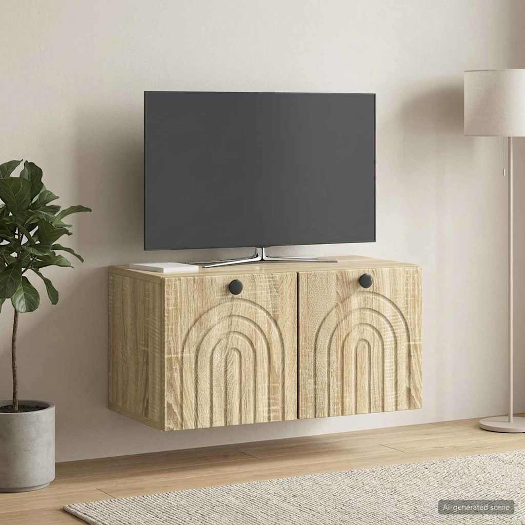 Seinälle asennettava TV-kaappi Sonoma-tammi 59,5 x 31 x 30 cm