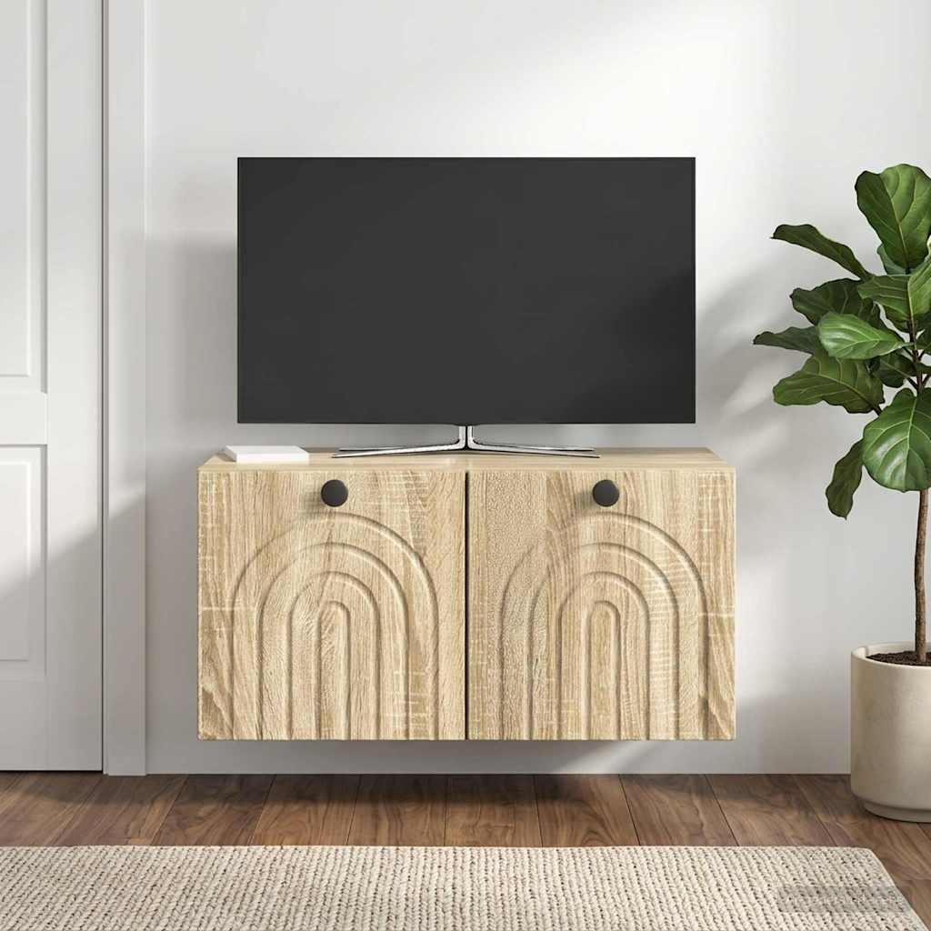 Seinälle asennettava TV-kaappi Sonoma-tammi 59,5 x 31 x 30 cm - Image 4