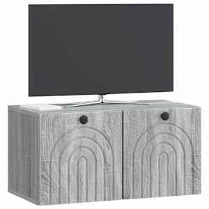 Nástěnná TV skříň Nástěnný Šedá sonoma 59,5 x 31 x 30 cm - obrázek 3