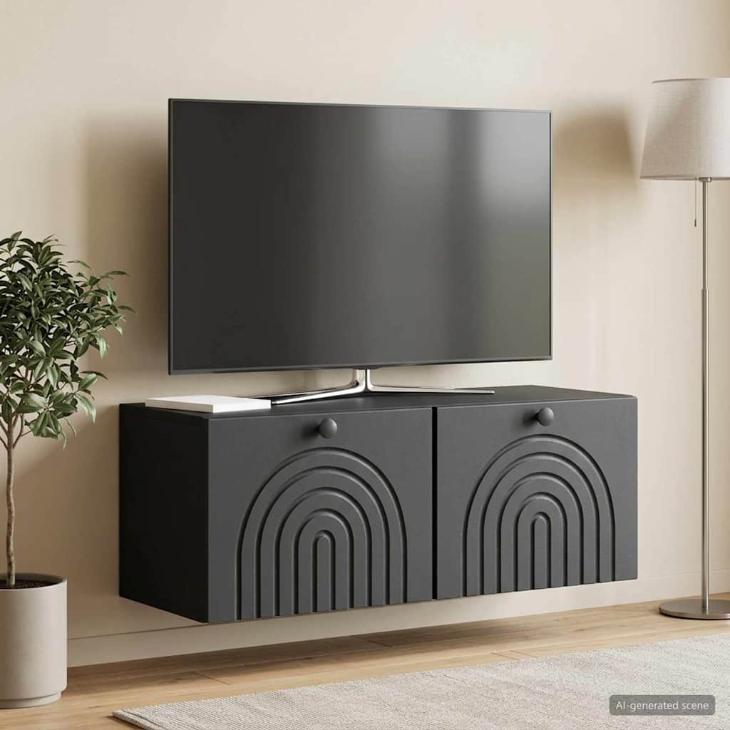Seinälle asennettava TV-kaappi Musta 78,5 x 31 x 30 cm