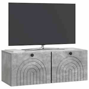 Nástěnná TV skříň Nástěnný Betonově šedá 78,5 x 31 x 30 cm - obrázek 3