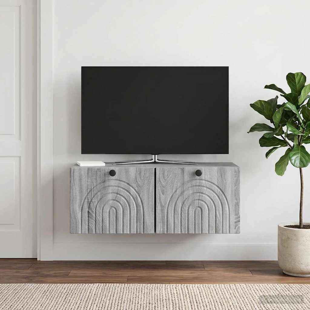 Seinälle asennettava TV-kaappi Harmaa sonoma 78,5 x 31 x 30 cm