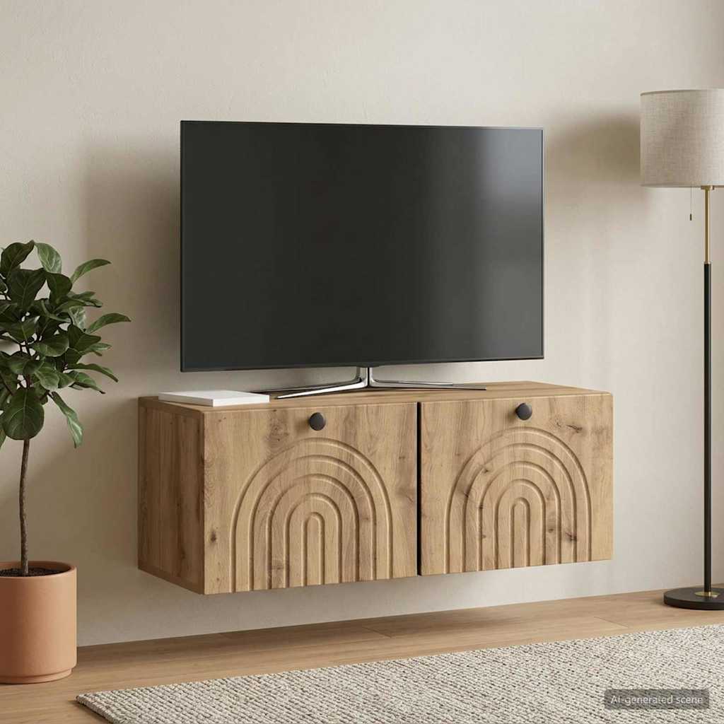 Seinälle asennettava TV-kaappi Artisaanitammi 78,5 x 31 x 30 cm - Image 4
