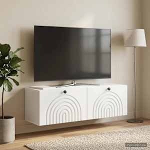 Nástěnná TV skříň Bílá 98 x 31 x 30 cm Kompozitní dřevo - obrázek 1