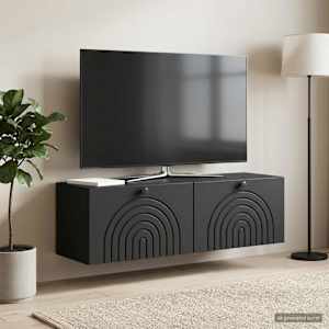 Nástěnná TV skříň Černá 98 x 31 x 30 cm Kompozitní dřevo - obrázek 1